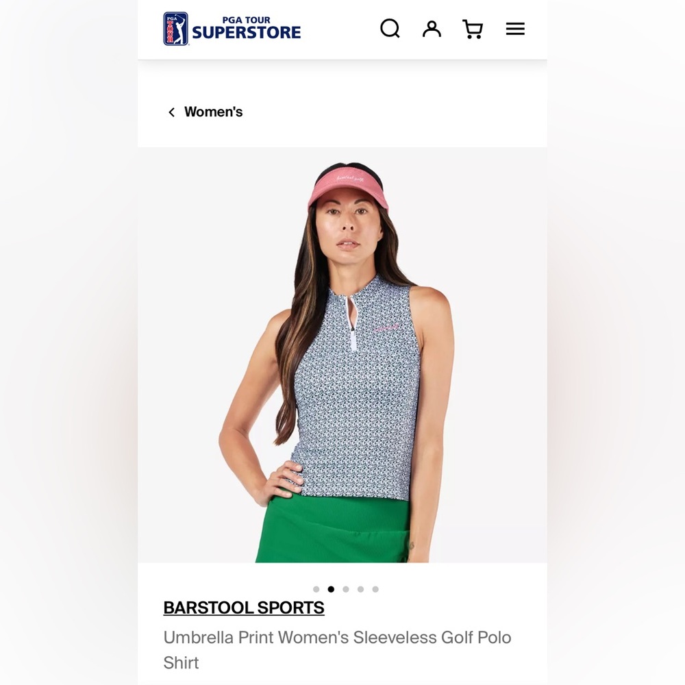 Barstool Sports Women's Blue Sleeveless Polo Shirt - Picture 2 of 8